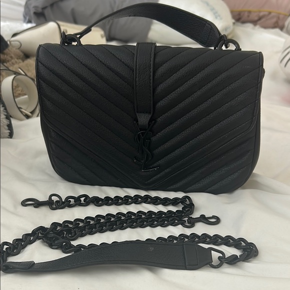 Black Quilted Leather Bag - Picture 1 of 2